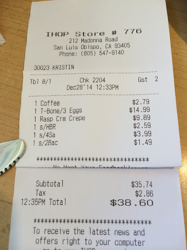 Restaurant «IHOP», reviews and photos, 212 Madonna Rd, San Luis Obispo, CA 93405, USA