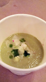 A taste of Taste of the Nation- example taste of pea and garlic soup from Irving St Kitchen