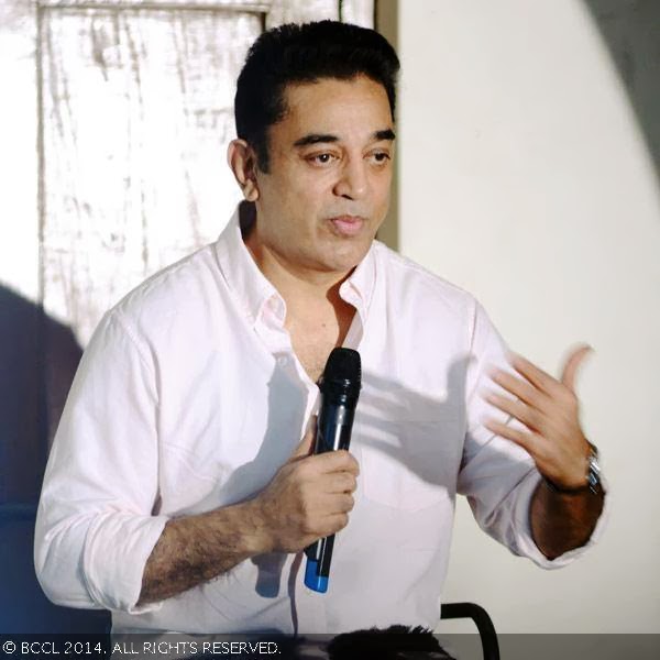 Kamal Hassan holds a media conference on being conferred the Padma Bhushan Award for his contribution to cinema, held at his Alwarpet office.