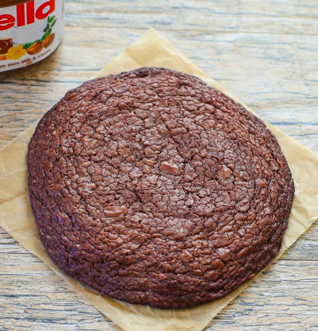a nutella cookie on a piece of parchment