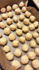 Buckeye Balls - going into the freezer to harden after I put in the toothpicks