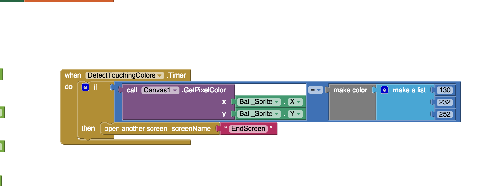 How to check if a sprite is touching a specific color in