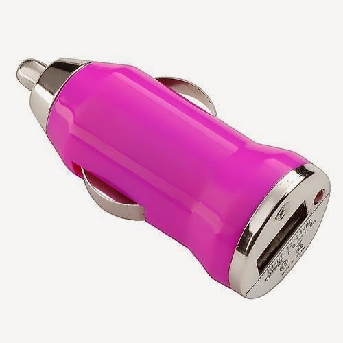  USB Car Charger Vehicle Power Adapter - Hot Pink for Apple iPhone 4 4G 16GB / 32GB 4th Generation