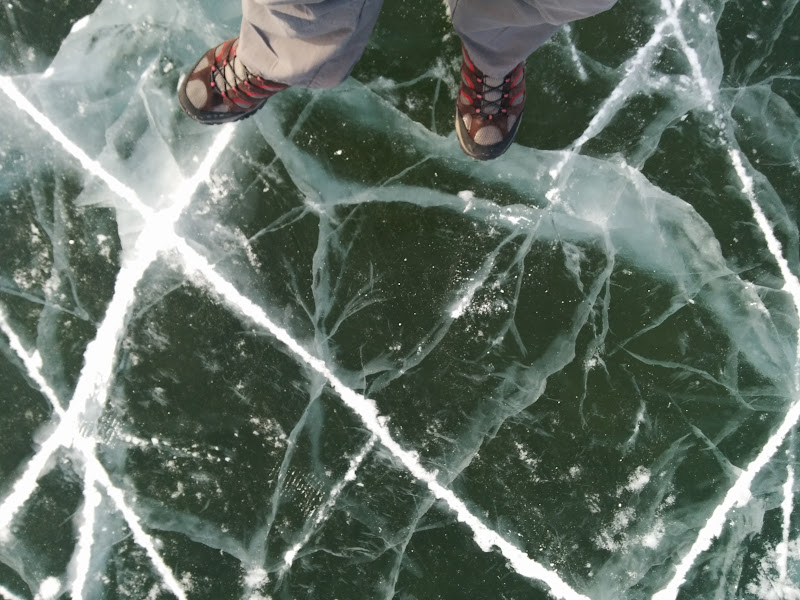 Walking on a frozen lake