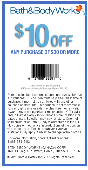 Canadian Daily Deals: Bath and Body Works Canada: $10 Off ...