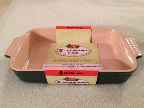  Le Creuset Stoneware Poterie Solid Hunter Green Rectangular Baking Dish, 10.5 Inch