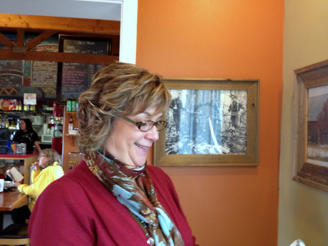 Friend and coworker Kristine Jameson at the Java Haus Cafe in Snohomish, Washington.