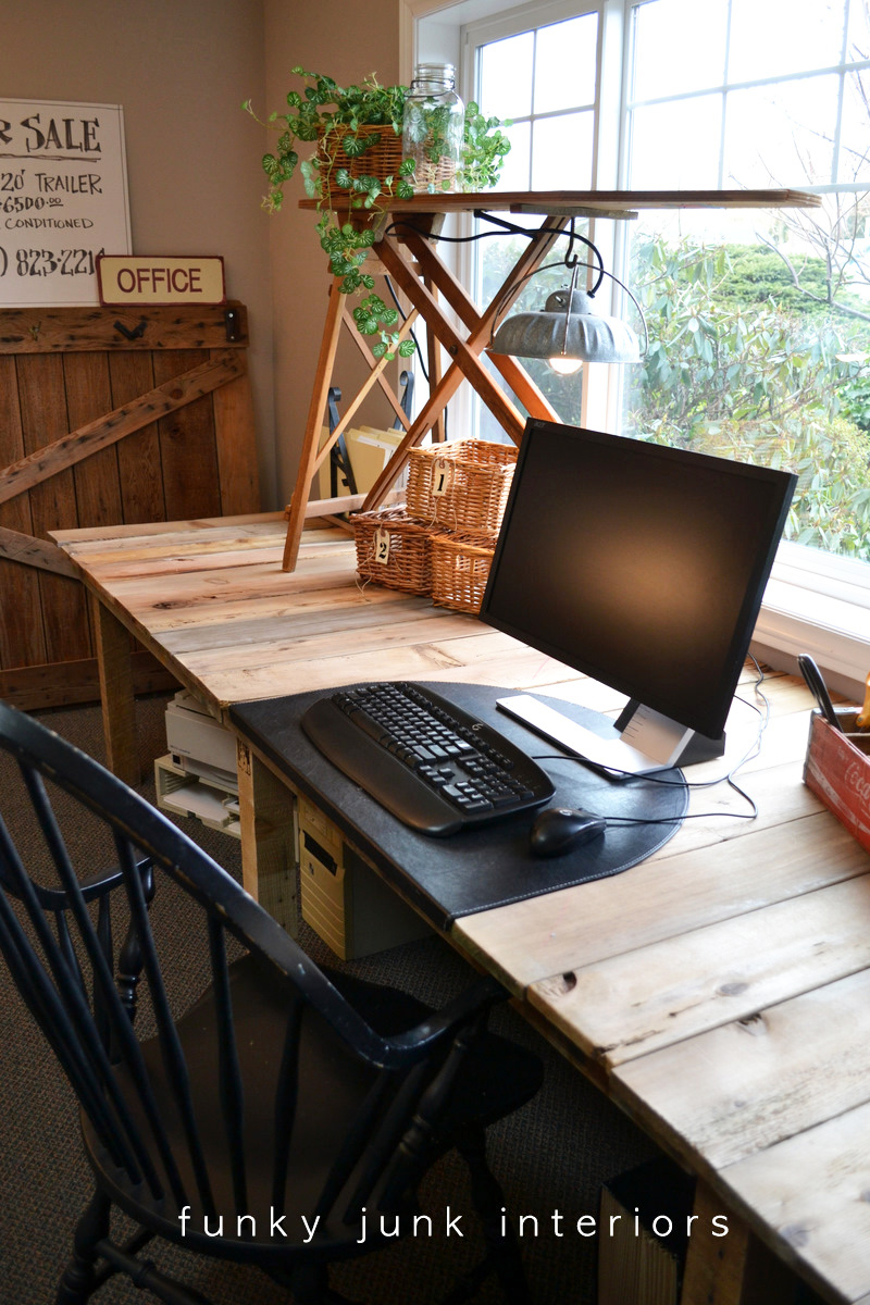 Farmhouse DIY desk made from free scrap wood! - Part 3 RevealFunky Junk  Interiors
