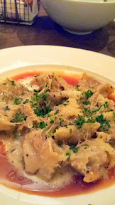 Todd English Food Hall, New York - Veal Agnolotti with veal confit, truffle, parmesan