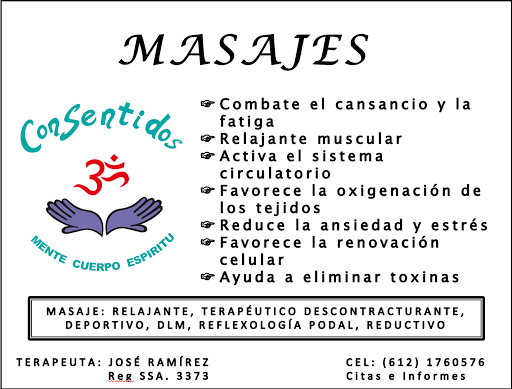 masajes ConSentidos, Ignacio Ramírez 3519, Pueblo Nuevo, 23060 La Paz, B.C.S., México, Masajista | EDOMEX