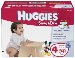 Huggies Snug and Dry Diapers, Step 4, Big Pack, 74 Count