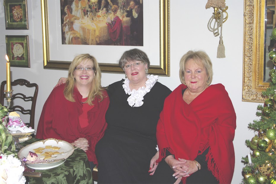 My friends and I ( Gayle), at one of my Christmas Tea Parties