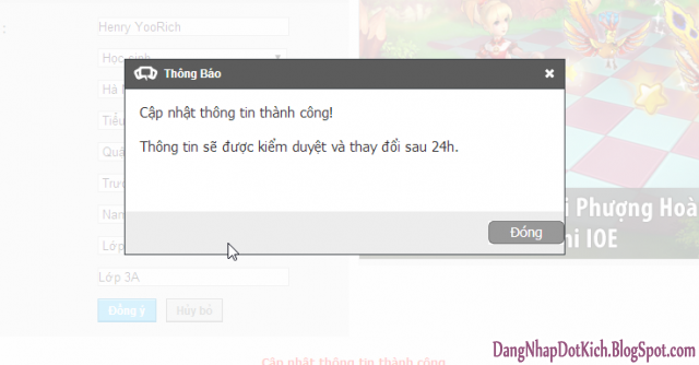 đăng ký thành công tài khoản thi tiếng anh trên mạng IOE