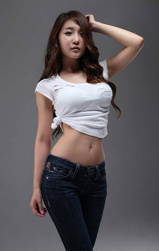 Korean Model Bang Eun Young white dress