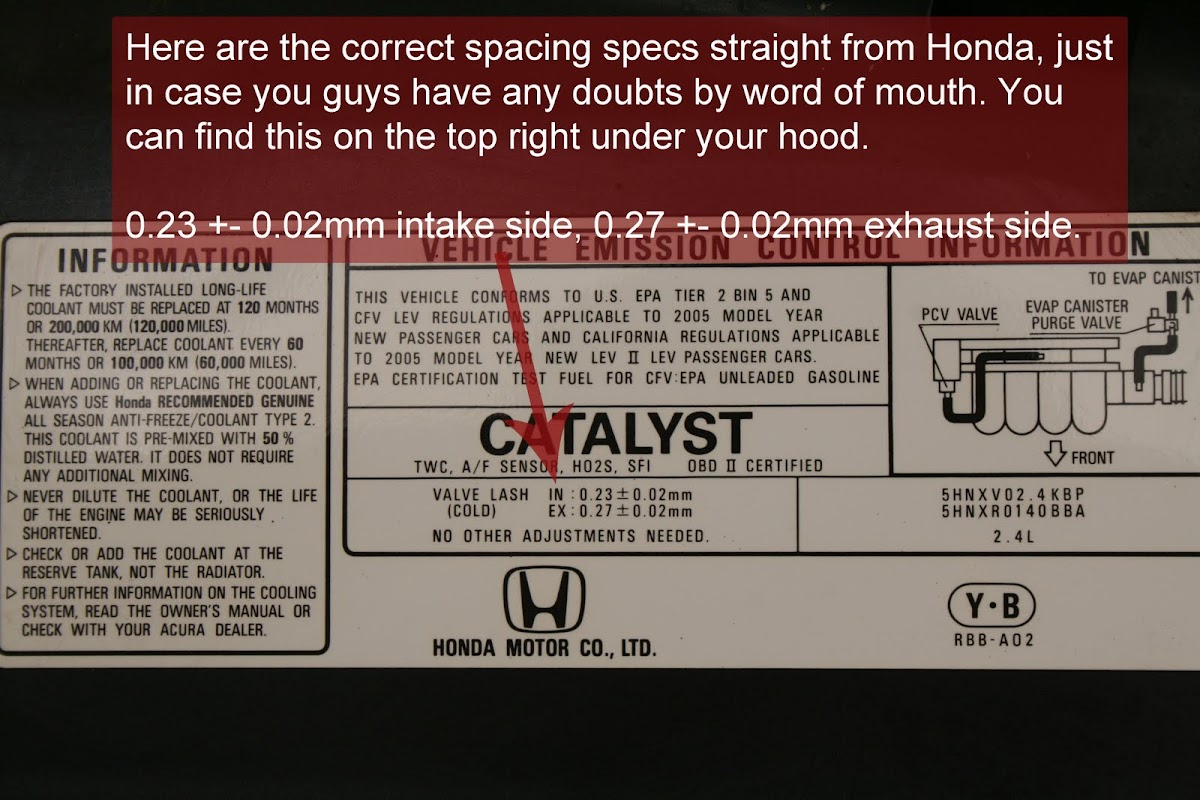 DIY Valve Adjustment Acura TSX Forum