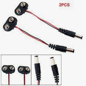  niceEshop(TM) 2 Pack 2.1 X 5.5mm Male Dc Plug To 9v Battery Clip Connector