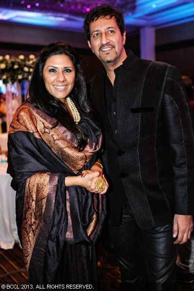 Reshma and Suleiman Merchant during Akshay Hariharan's sangeet ceremony, held in Mumbai on January 28, 2013. 