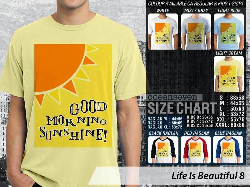 Kaos tulisan Life Is Beautiful 8 Sunshine