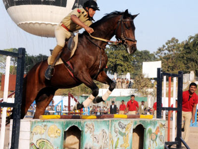 Horse show held by Gujarat police at Football ground beside Kankaria Lakefront as apart of carnival 2012.