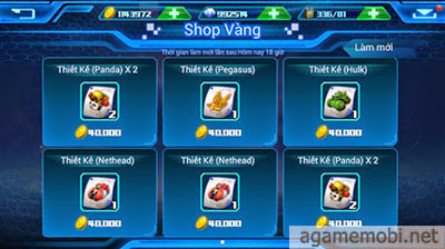 game BangBang Mobile vật phẩm trong Shop Vàng