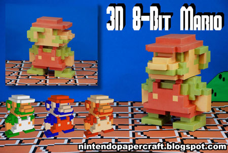 3D 8Bit Mario Papercraft