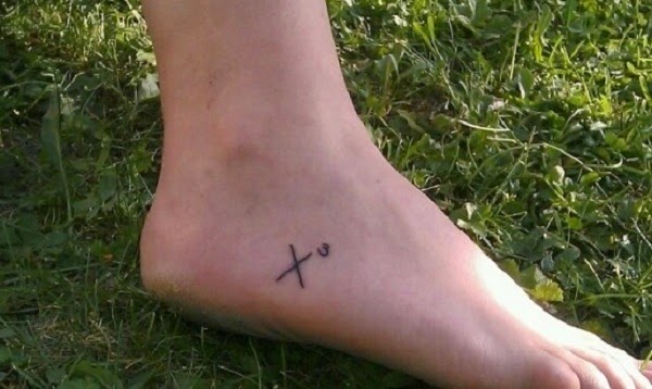 small cross foot tattoos