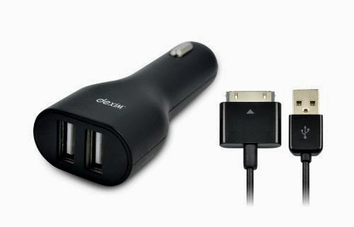  Dexim Dual USB Car Charger for iPhone/iPod (Black)