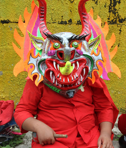 Diablo de Yare gordito en el día de Corpus Christi en San Francisco de Yare Municipio Bolivar Miranda Venezuela