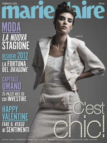 Alison Nix portada de  Marie Claire Italia (febrero 2012)