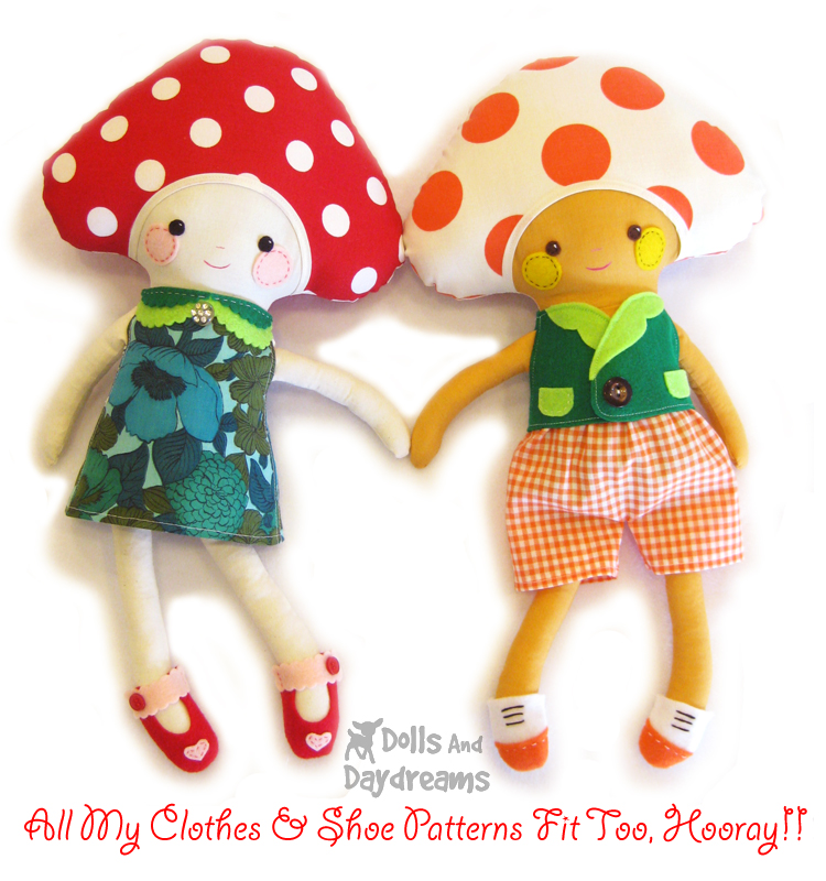 * Dolls And Daydreams - Doll And Softie PDF Sewing Patterns: Mushroom ...