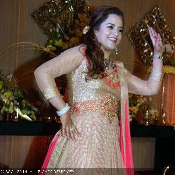 Seema Nagpal at Aanchal and Jatin's engagement ceremony, held at Taj Palace, New Delhi.