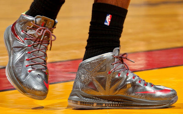 Closer Look at Nike LeBron X Silver  Red Player Exclusive