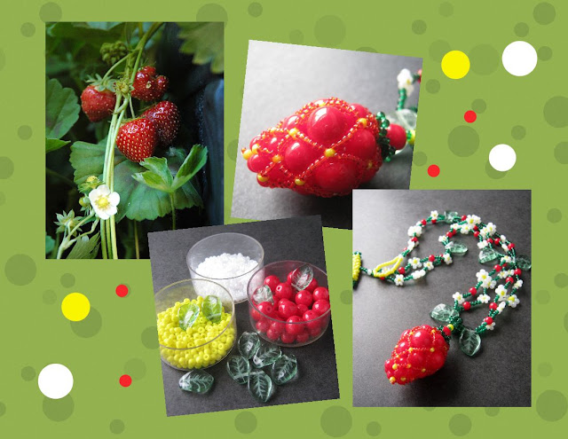 Strawberry Blossom Pendant Collage