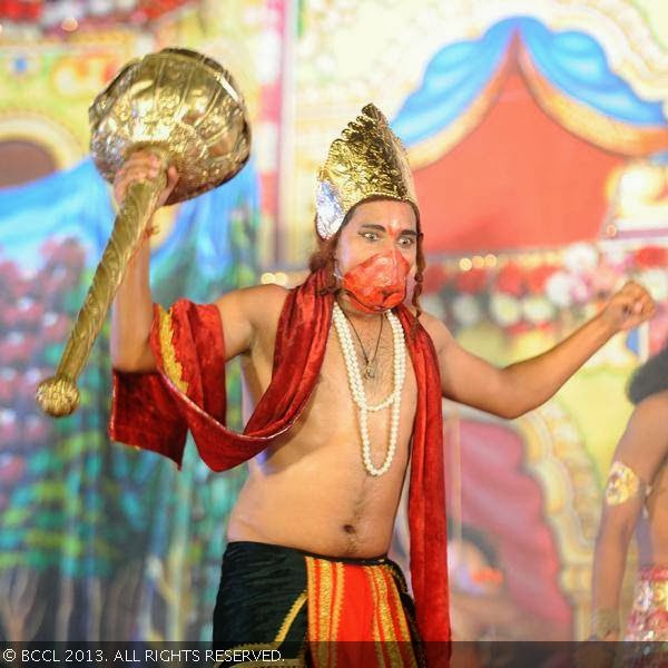 An actor in the Ramlila during the Dusshera celebration of Lav-Kush Ramlila Committee, held at Red Fort, New Delhi, on October 13, 2013.