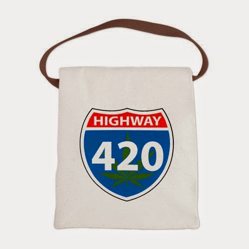  Canvas Lunch Bag Marijuana Highway 420 Sign