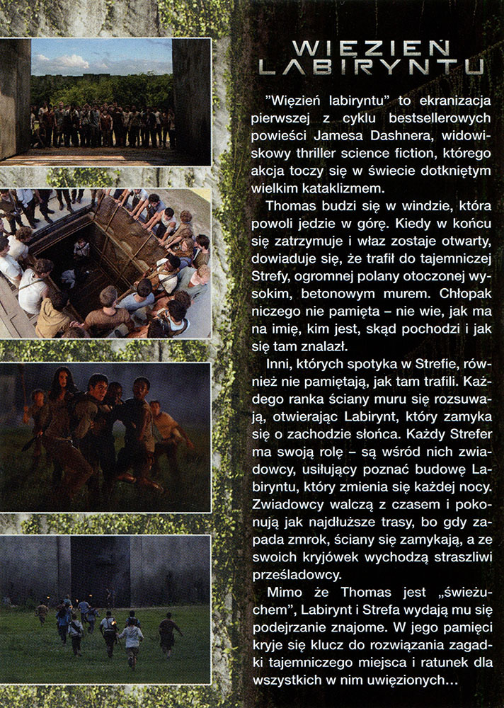 Ulotka filmu 'Więzień Labiryntu (tył)'