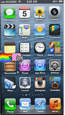 Nyan Cat cambio apariencia Iphone iOS7