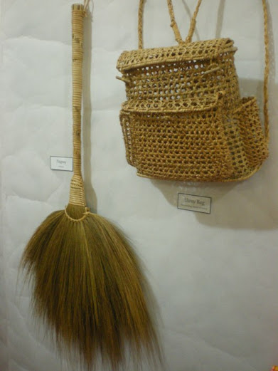 Broom and Rattan Bag