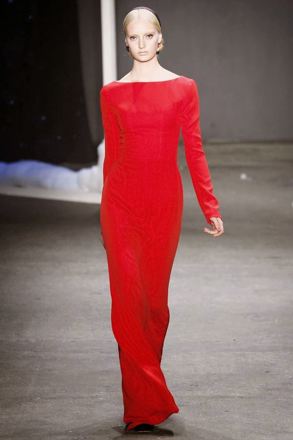 A model walks the runway at the Honor fashion show during Mercedes-Benz Fashion Week Fall 2014 at Eyebeam on February 10, 2014 in New York City.