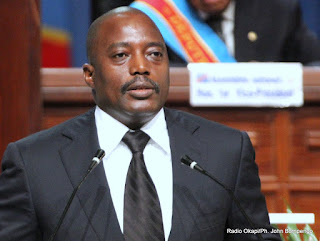 Le président  Joseph Kabila Kabange prononçant son discours  sur l’état de la nation le 15/12/2012 à Kinshasa, devant les deux chambres du Parlement réunies en congrès. Radio Okapi/ Ph. John Bompengo