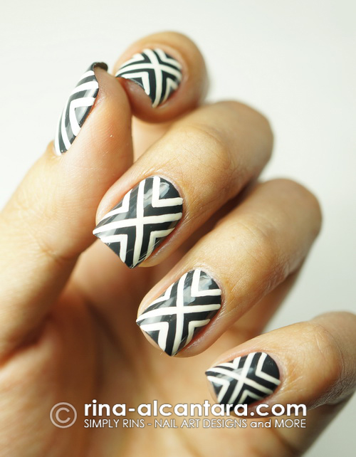 Crossed Out Nail Art Design