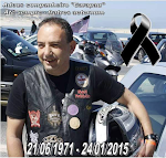 Foto da vítima com mensagem do grupo motard