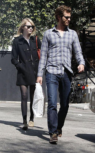 Andrew Garfield and Emma Stone had a date at Book Soup in West Hollywood yesterday.  In movie news, Andrew has already signed on for his role in 'The Amazing Spider-Man 2' but Emma is still negotiating with the production company.