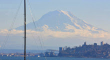 mountains behind Seattle sailors