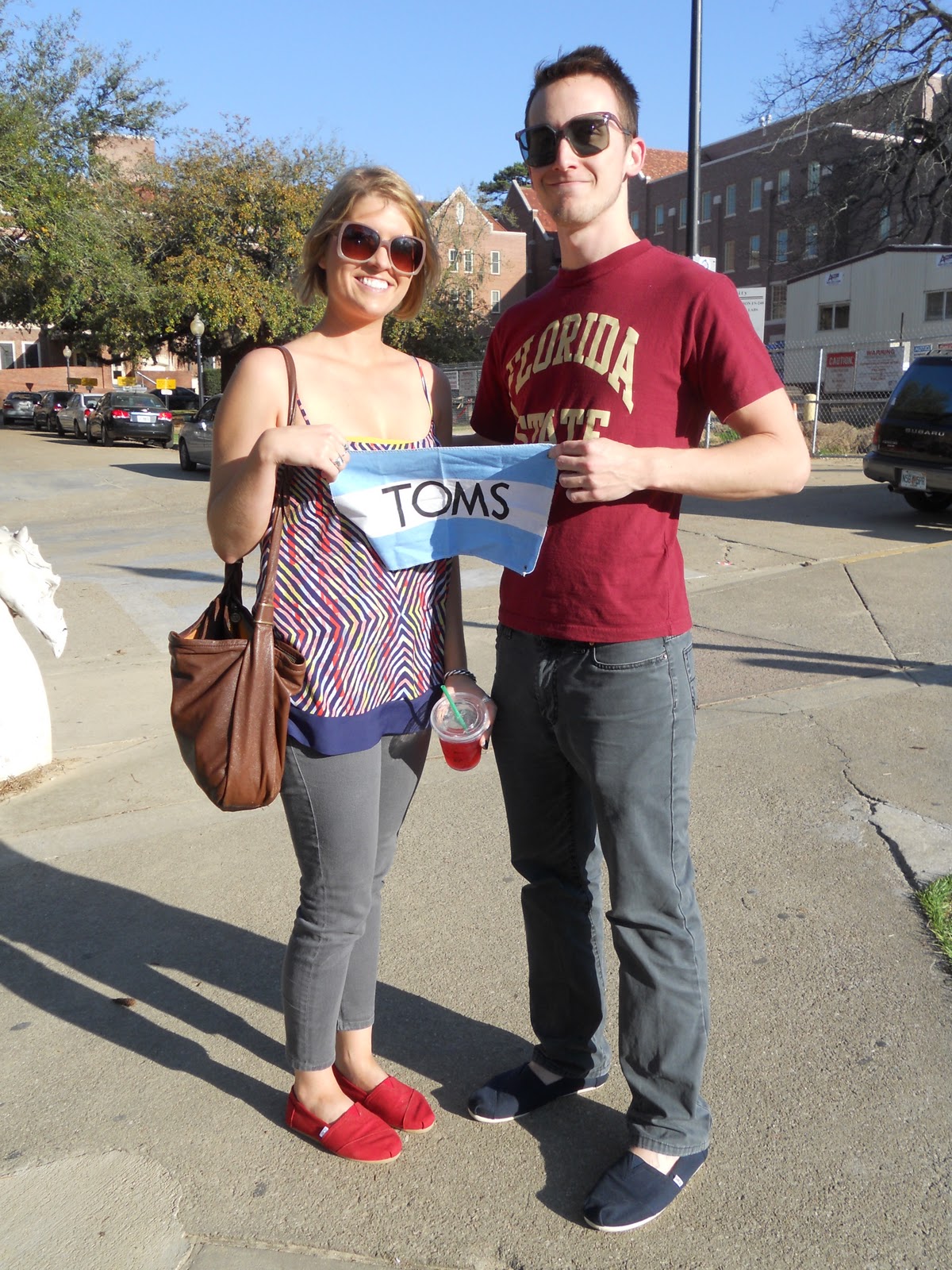 people wearing toms