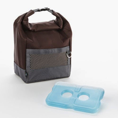  Fit  &  Fresh Mens Sporty Large Insulated Lunch Bag with Ice Pack, Buckle Closure, Eggplant