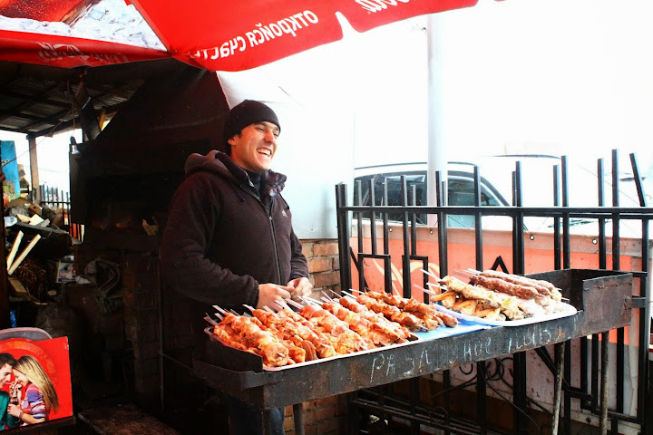 Kebab Seller - Listvyanka Fish Market Lake Baikal Russia