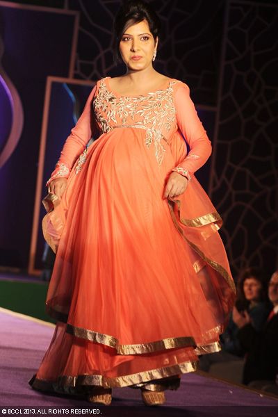 Piyushi walks the ramp during the inauguration of Mamma Mia by Fortis Healthcare Ltd in the capital.