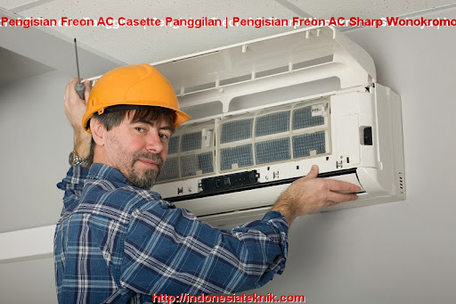 Pengisian Freon AC Casette Panggilan | Pengisian Freon AC Sharp Wonokromo Surabaya | Indonesia Teknik