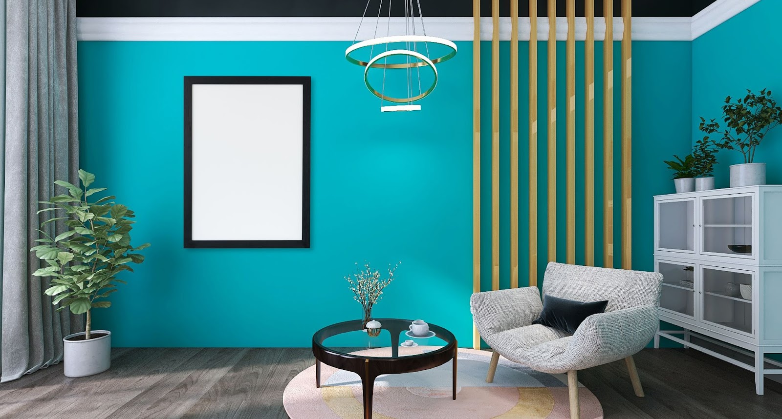 turquoise blue room 